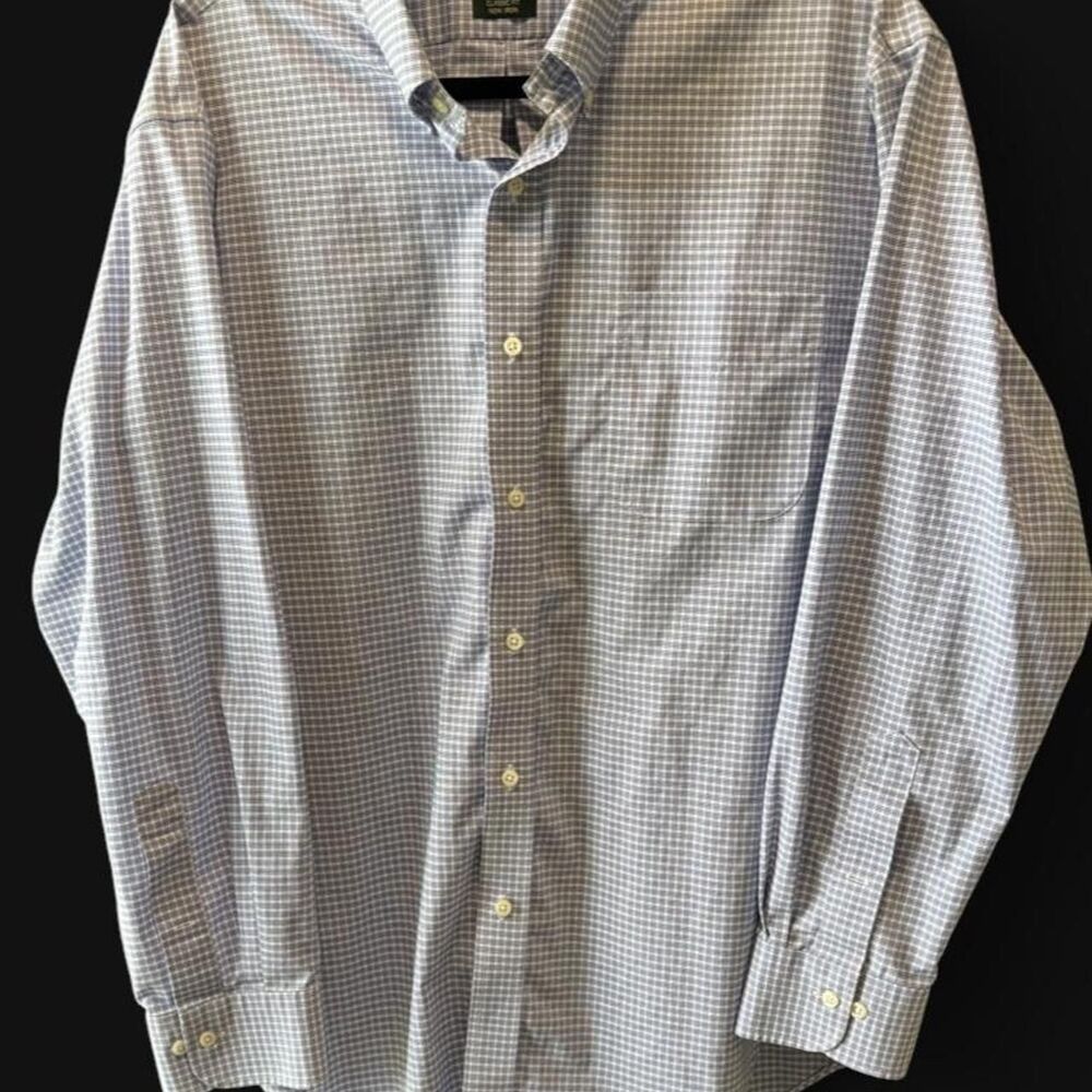 Ralph Lauren 17.5 Classic Fit Non-Iron Plaid Button Down Shirt